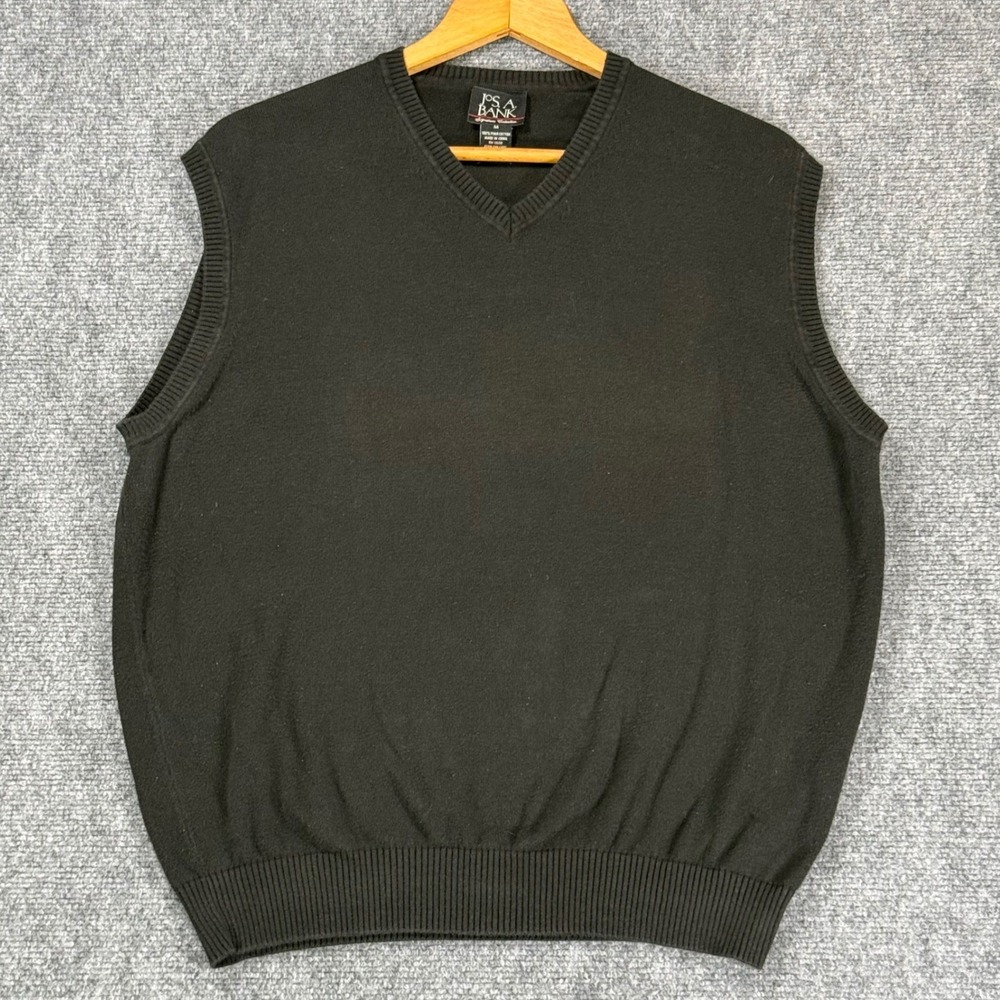 Jos A Bank Signature Collection Men's Medium Black Pima Cotton Sweater Vest